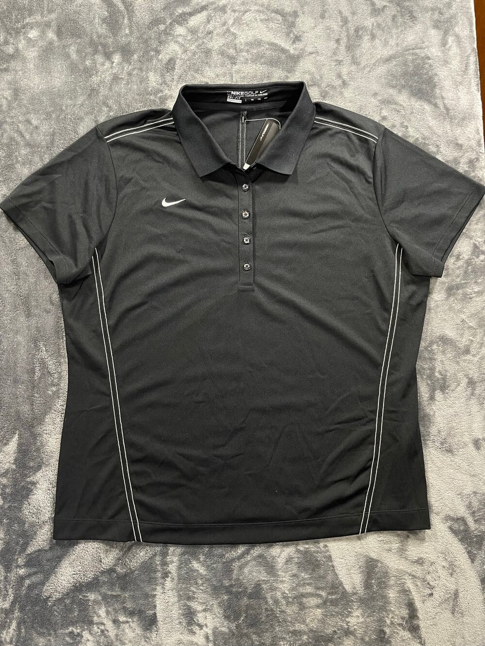 NWT Nike Golf Dri-FIT Polo Shirt Women's XXL Black Short Sleeve Collared
